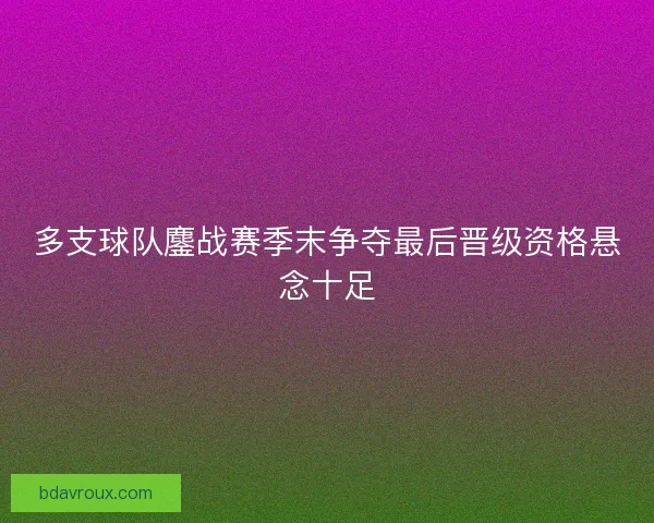 多支球队鏖战赛季末争夺最后晋级资格悬念十足
